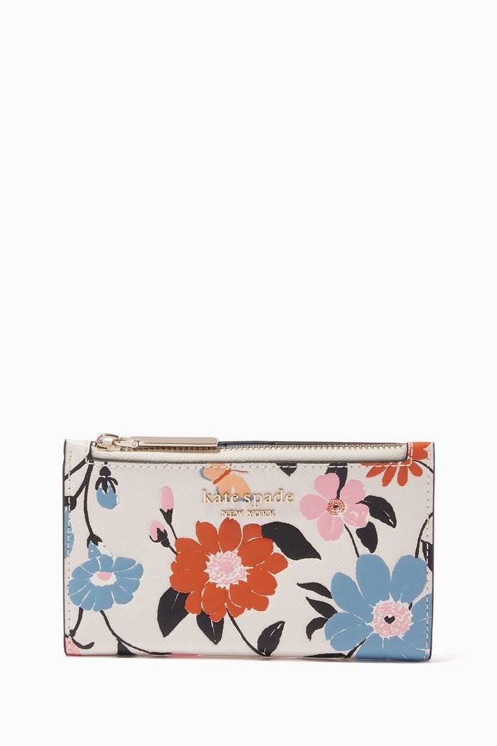 

Spencer Small Floral Bi-fold Wallet in Leather, Multicolour