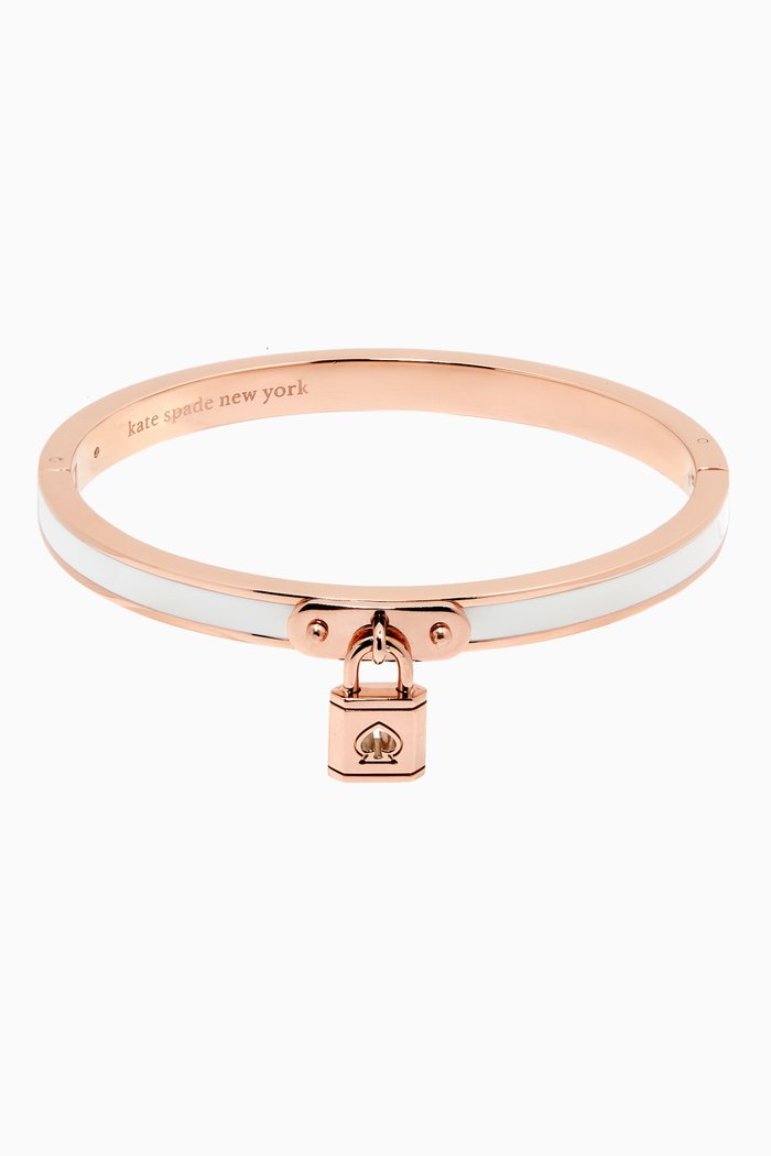 

Lock & Spade Charm Bangle in Metal, White