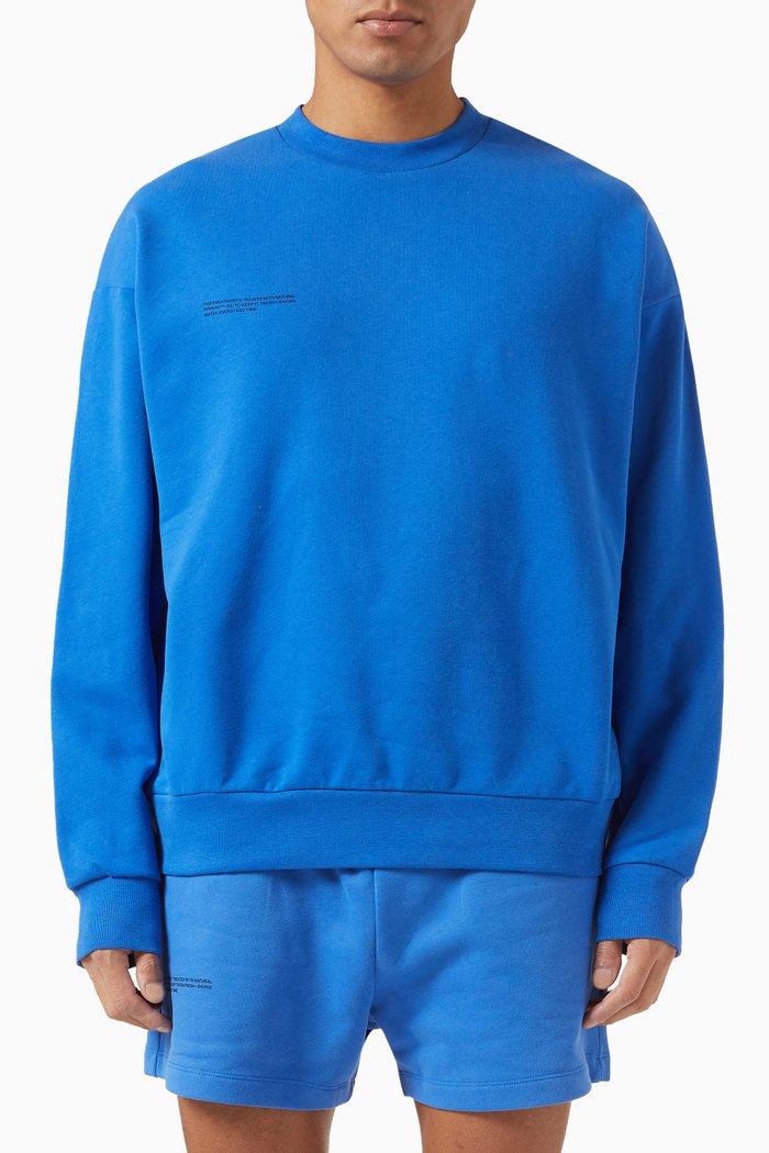 365 Sweatshirt in Cotton Knit, Blue
