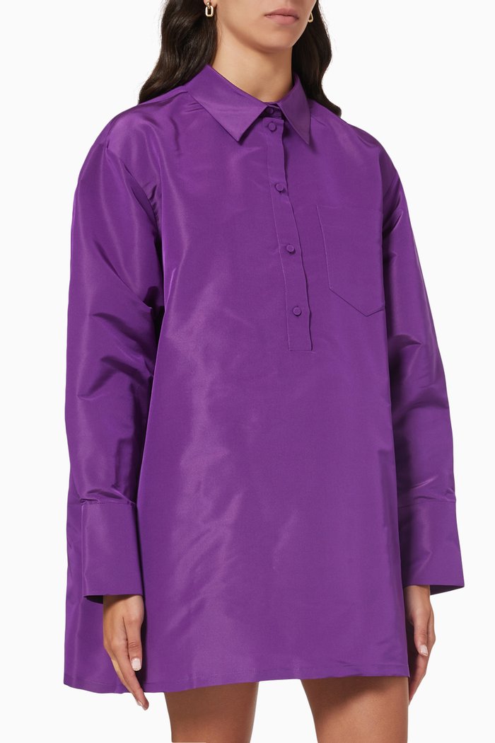 Long Sleeve Shirt in Silk, Purple