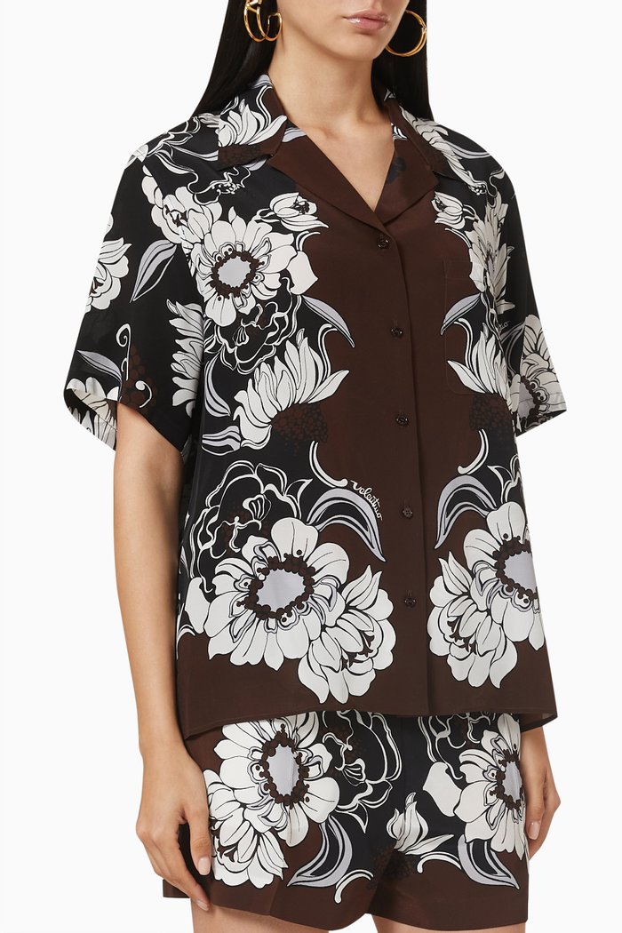 

Street Flowers Daisyland Shirt in Silk, Brown