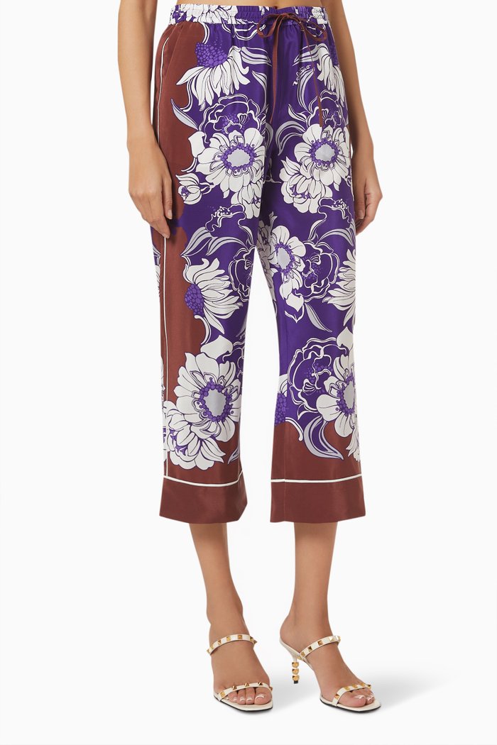 

Pajama Pants in Crepe Silk, Purple
