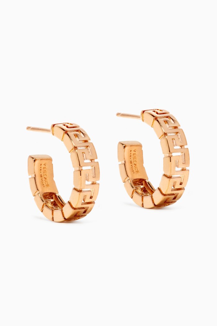 

Greca Hoop Earrings in Brass, Gold