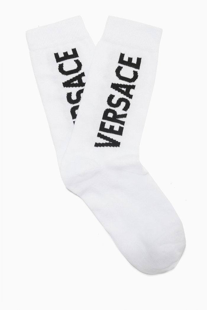 

Logo Ankle Socks in Stretch Cotton, White