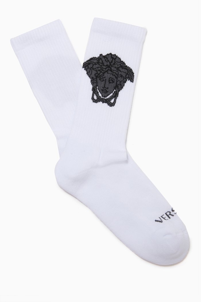 

Medusa Ankle Socks in Stretch Cotton, White