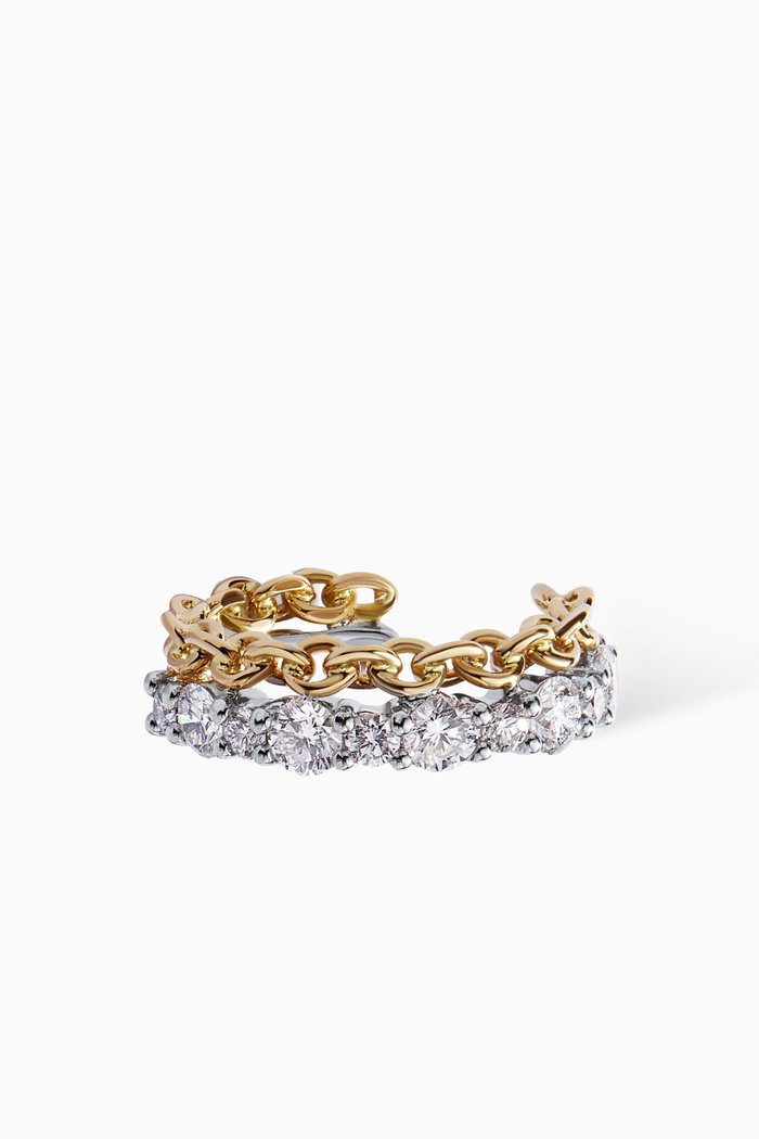 

Salasil Diamond Cuff Earrings in 18kt Yellow & White Gold