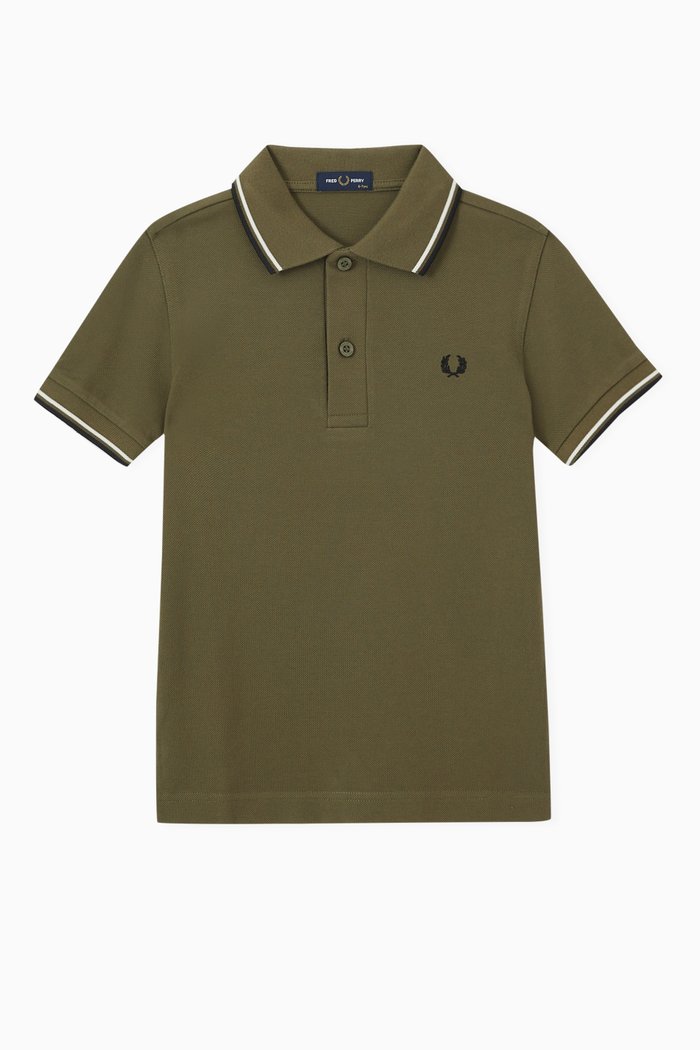 

Twin Tipped Polo Shirt in Cotton Piqué, Green