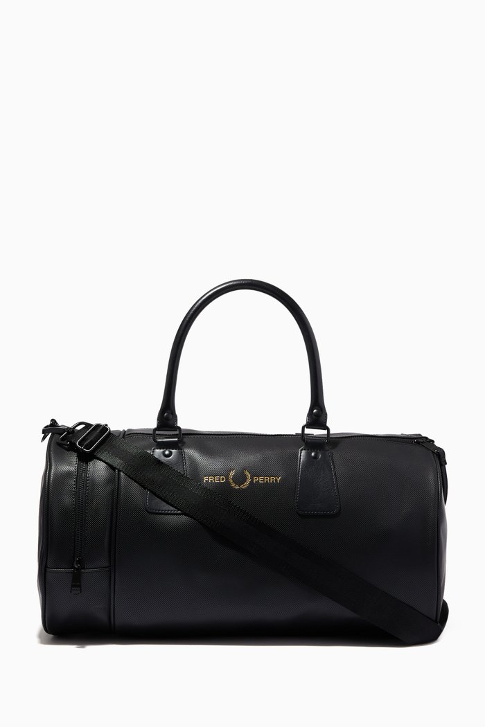 

Barrel Bag in Pique Textured Nylon, Black
