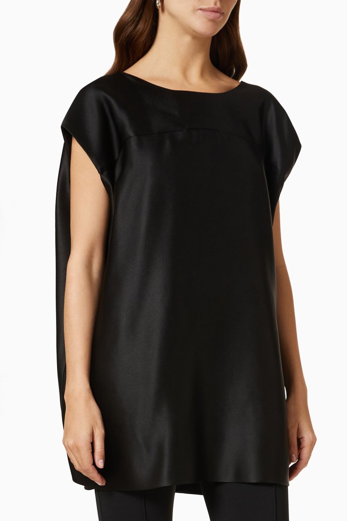 

Amber Top in Silk Crepe, Black
