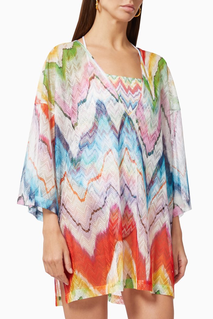 Long Cover Up in Net, Multicolour