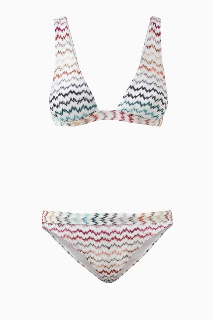

Bikini Set in Zig Zag Chevron, White