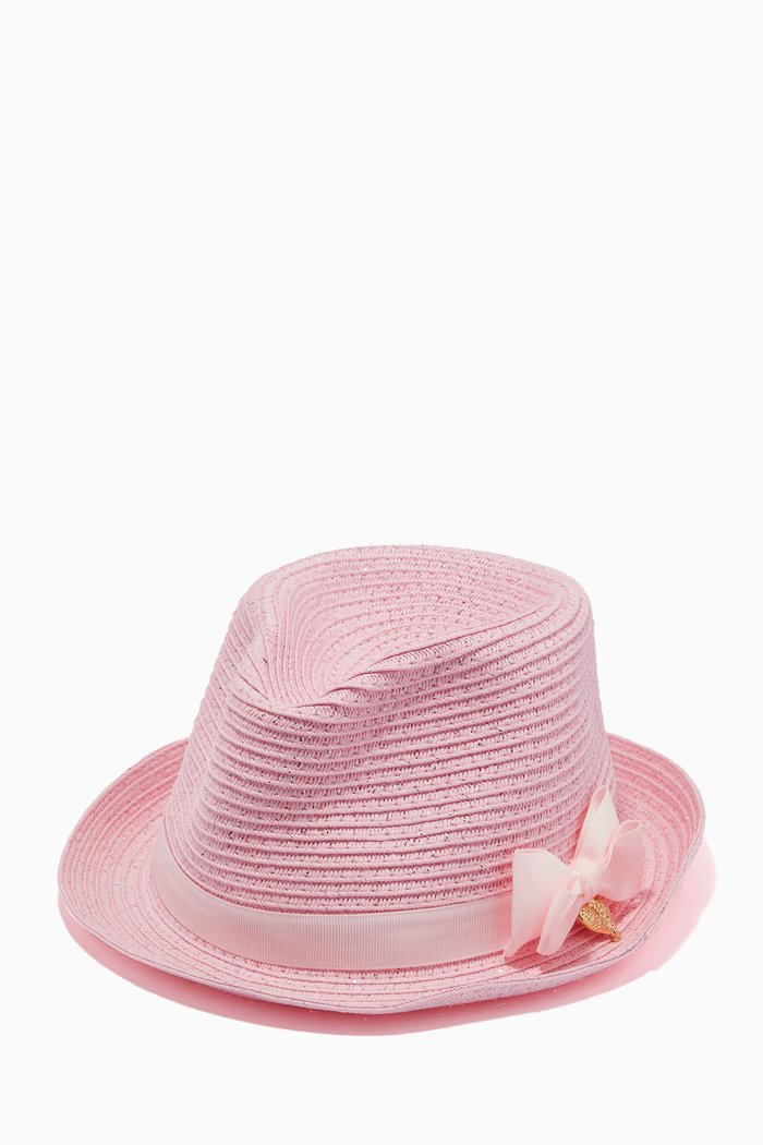 

Frankie Hat in Woven Straw, Pink
