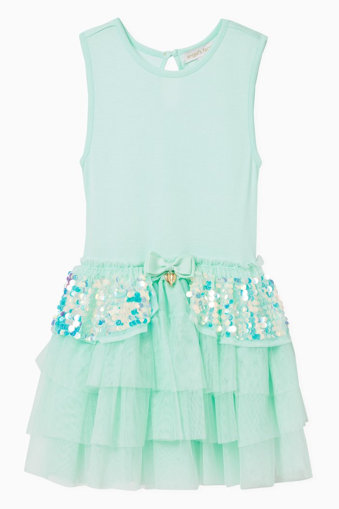 

Ace Sequin Dress in Tulle, Green