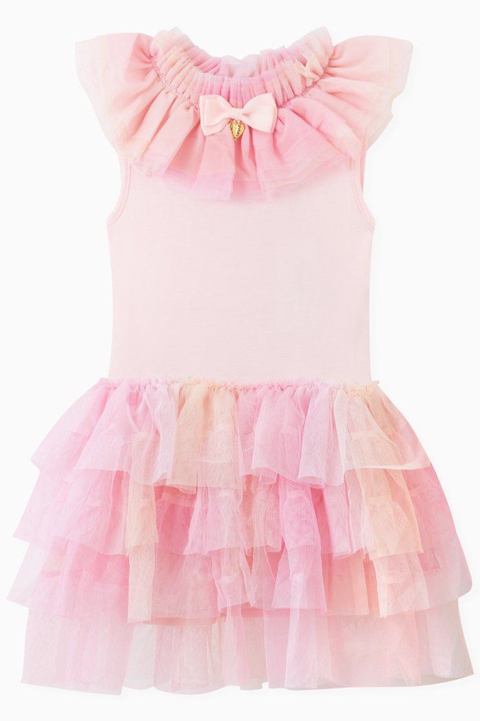 

Fruit Salad Dress in Tulle & Cotton Blend, Pink