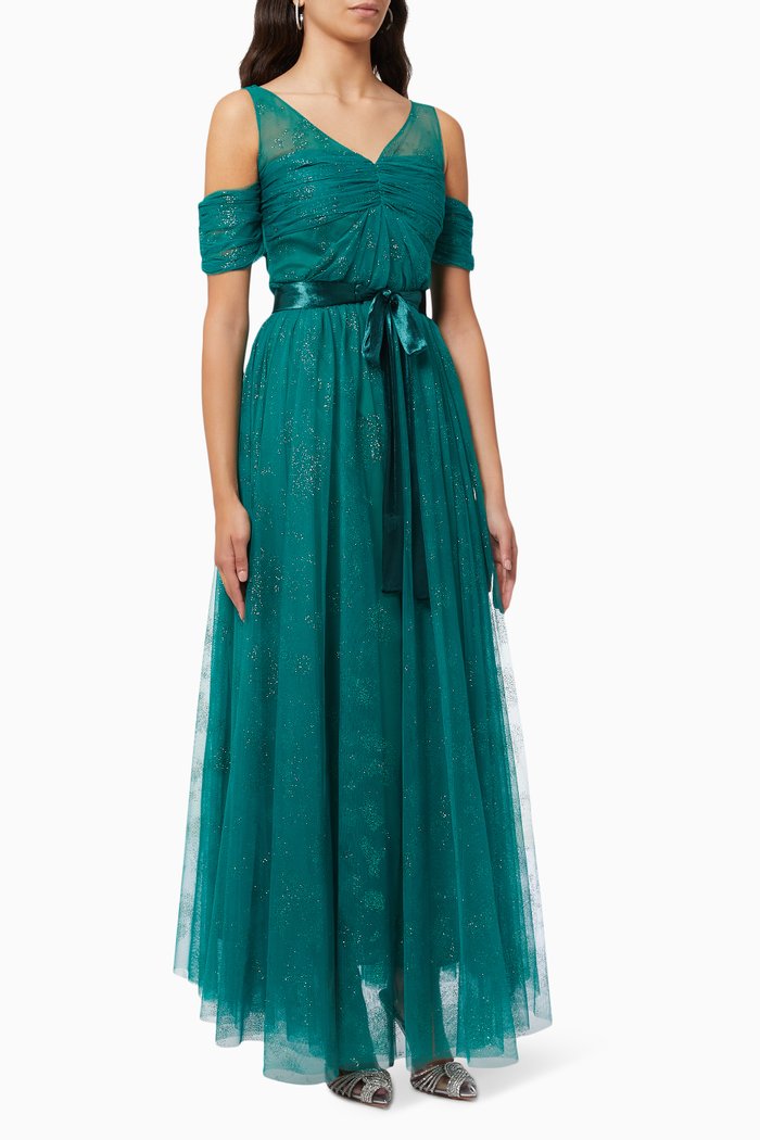 

Cold Shoulder Gown, Green