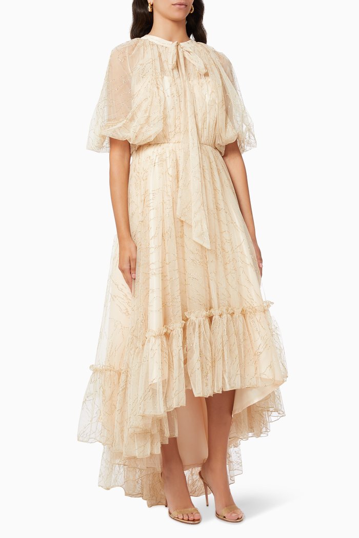 

Embellished High Low Gown, Neutral