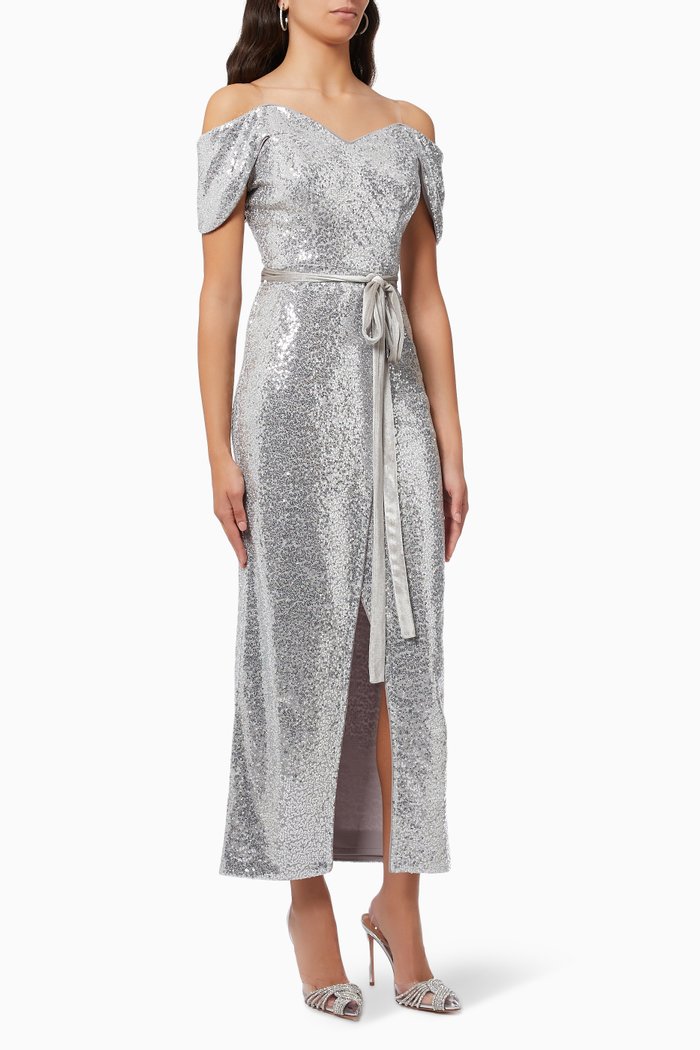 

Off Shoulder Gown, Silver