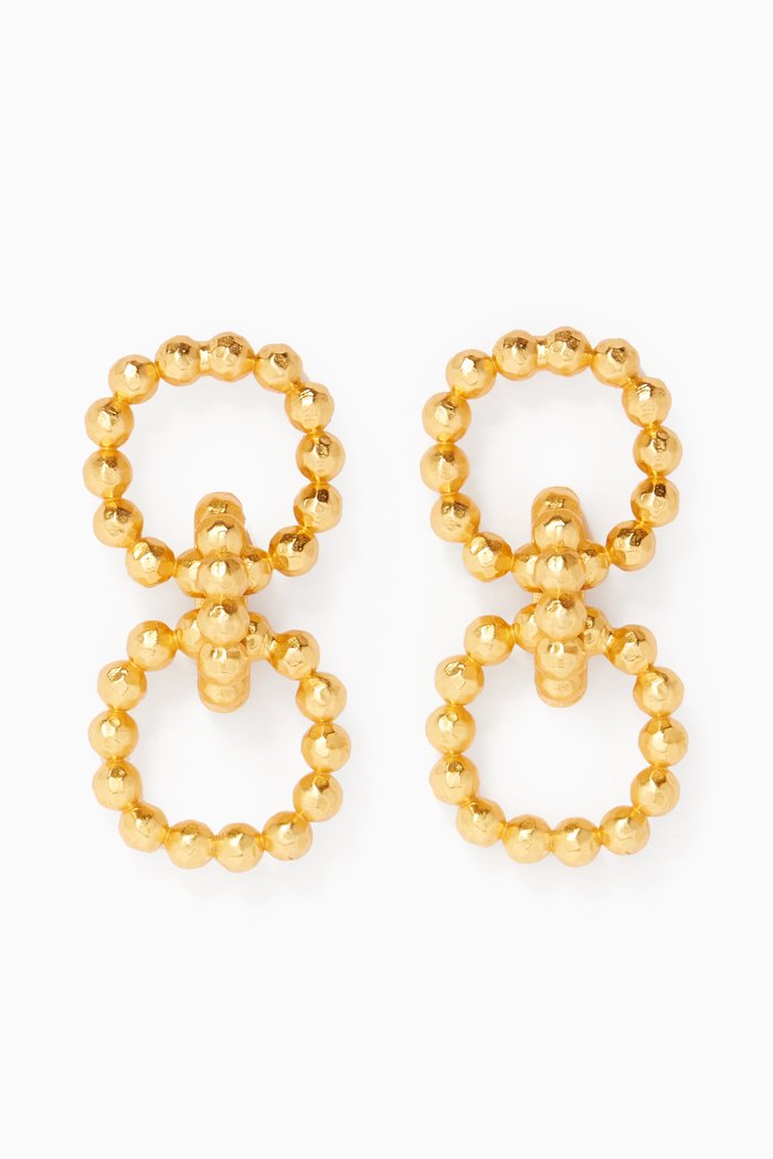

Lei Drop Earrings in 24kt Gold-plated Brass