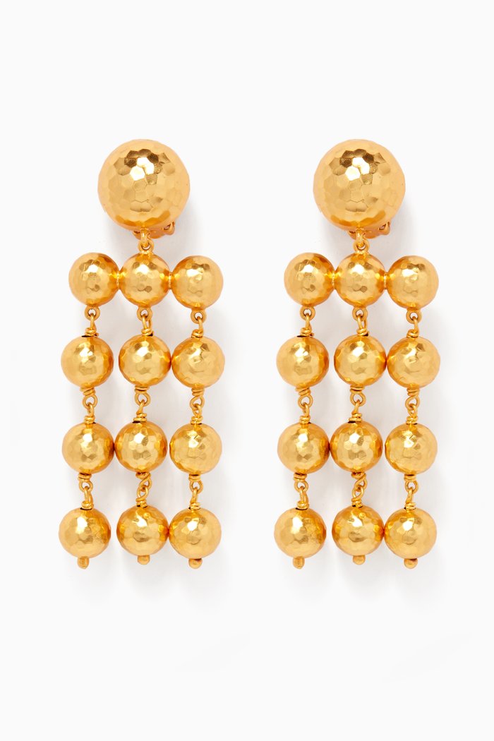 

Olina Chandelier Drop Clip Earrings in 24kt Gold Plating