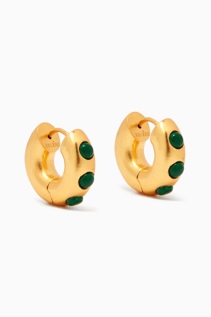 

Luwana Huggies in 24kt Gold Plating, Green