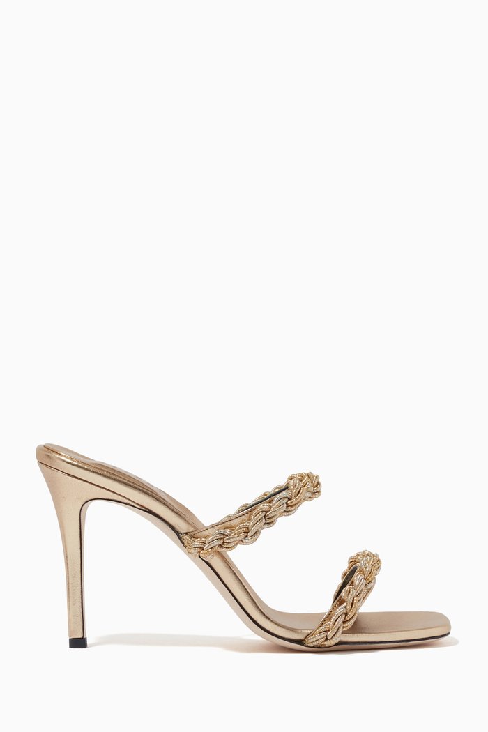 

Roxana 90 Sandals in Metallic Nappa, Gold