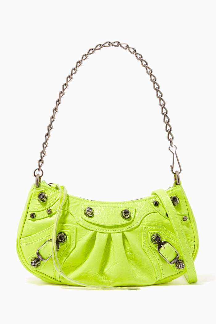 

Le Cagole Mini Purse with Chain in Arena Lambskin, Yellow