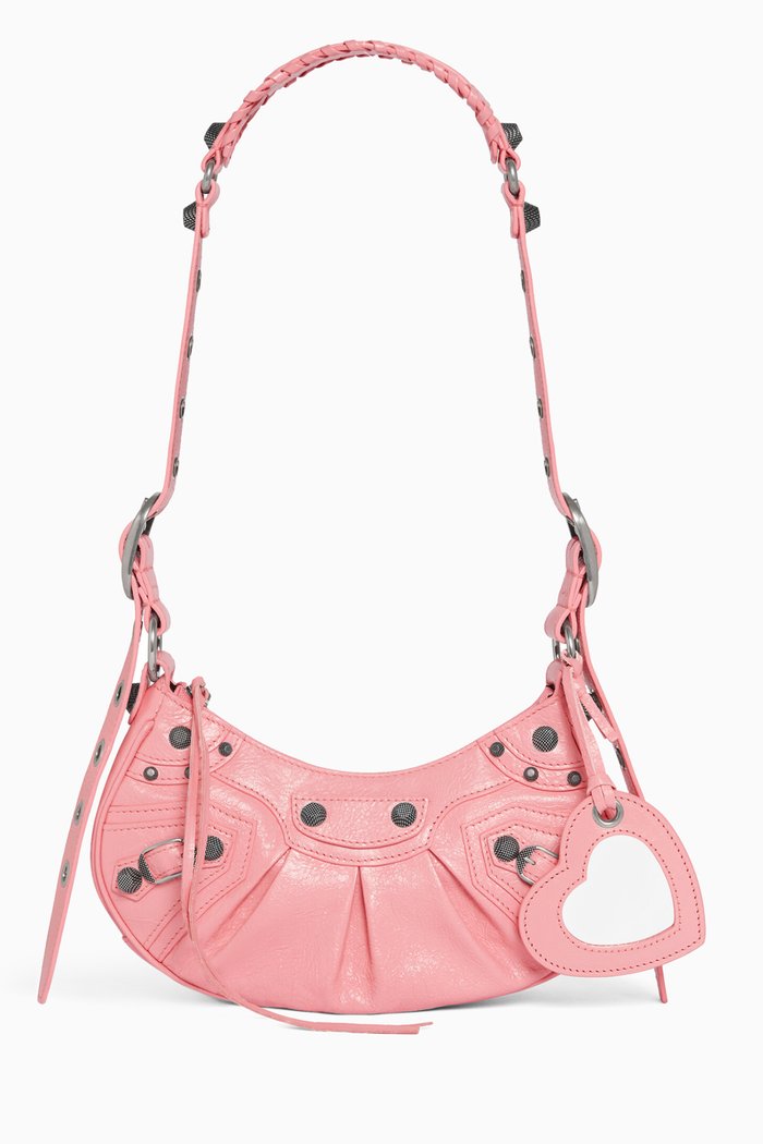 

XS Le Cagole Shoulder Bag in Arena Lambskin, Pink