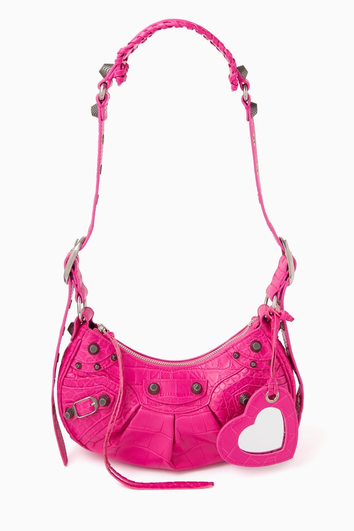 

Le Cagole Shoulder Bag in Arena Lambskin, Pink