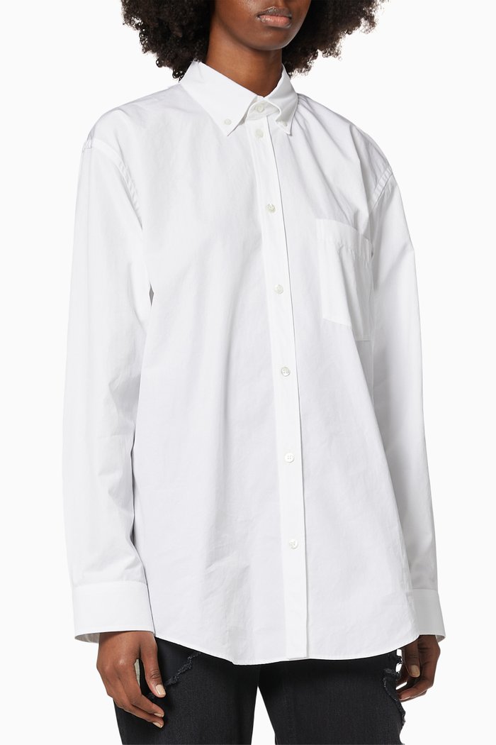

Cities Dubai Large Fit Shirt in Cotton Poplin, White
