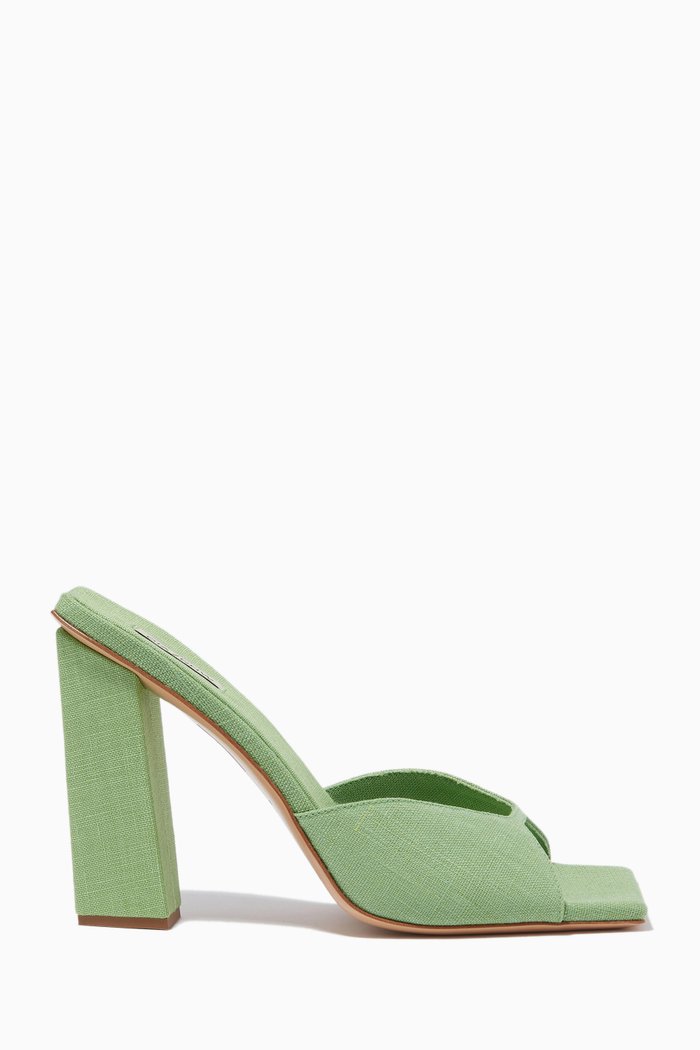 

x RHW Rosie 14 Mules in Linen, Green