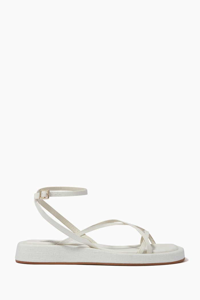 

x RHW Rosie 16 Strappy Sandals in Linen, Neutral
