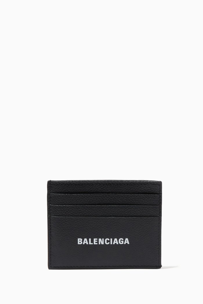 

Cash Cardholder with Split in Grained Leather, Black