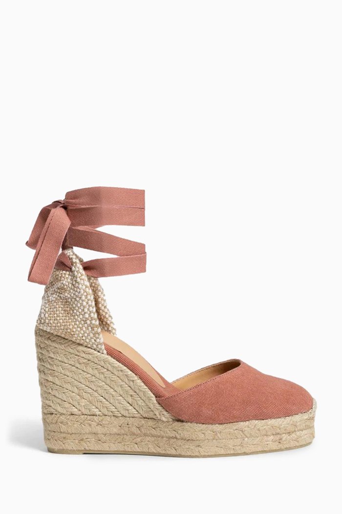 

Carina Espadrille Wedge Sandals in Canvas, Pink