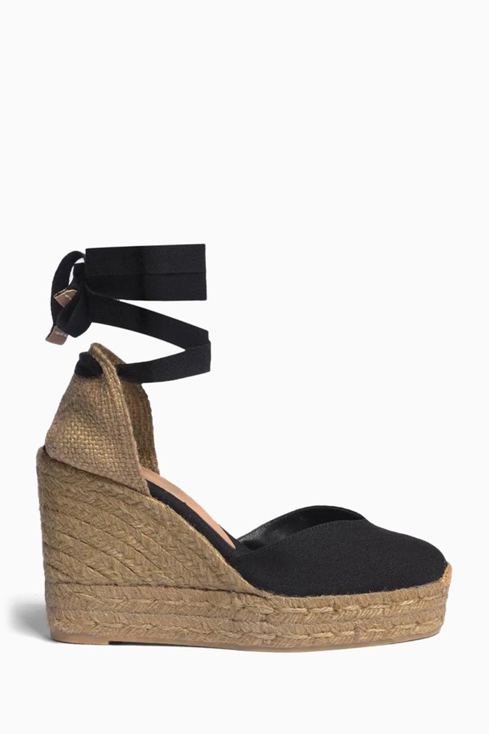 

Chiara Espadrille Wedges in Canvas, Black