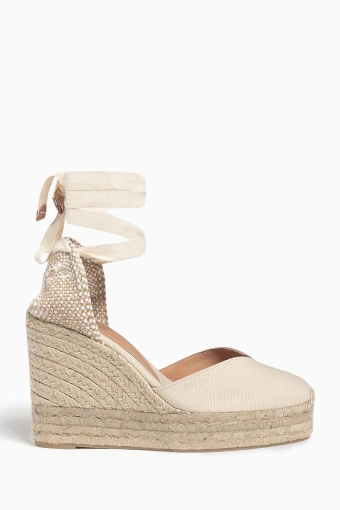 

Chiara Espadrille Wedges in Canvas, Neutral