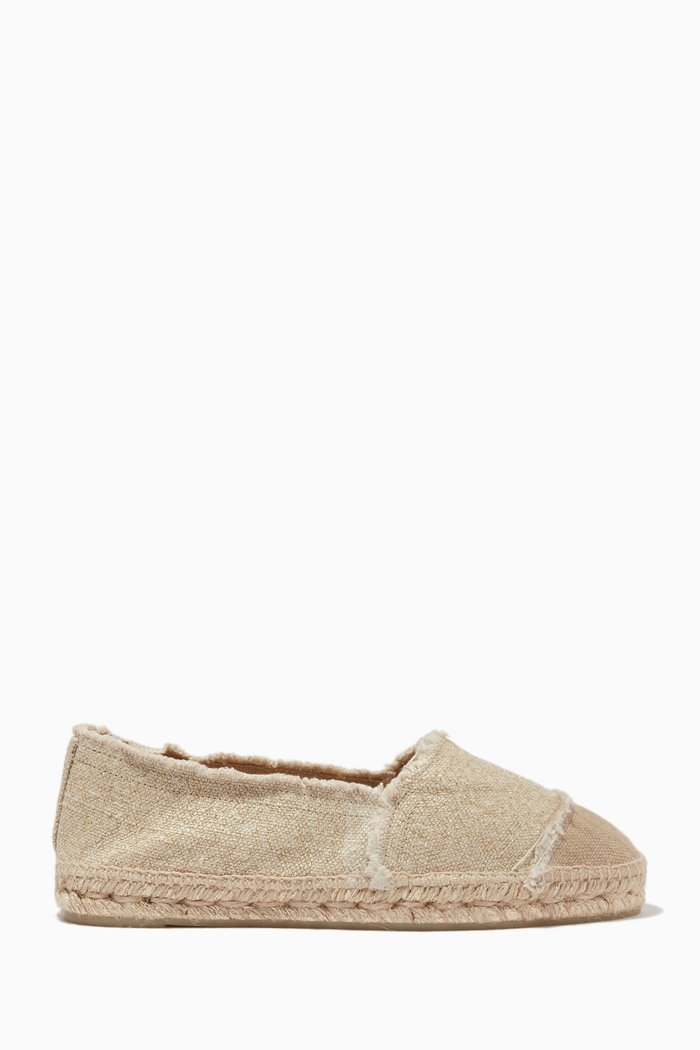 

Kampala Espadrilles in Canvas & Raffia, Gold