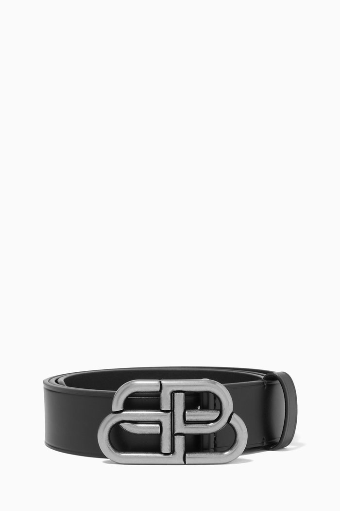 

BB Belt in Shiny Box Calfskin, Black