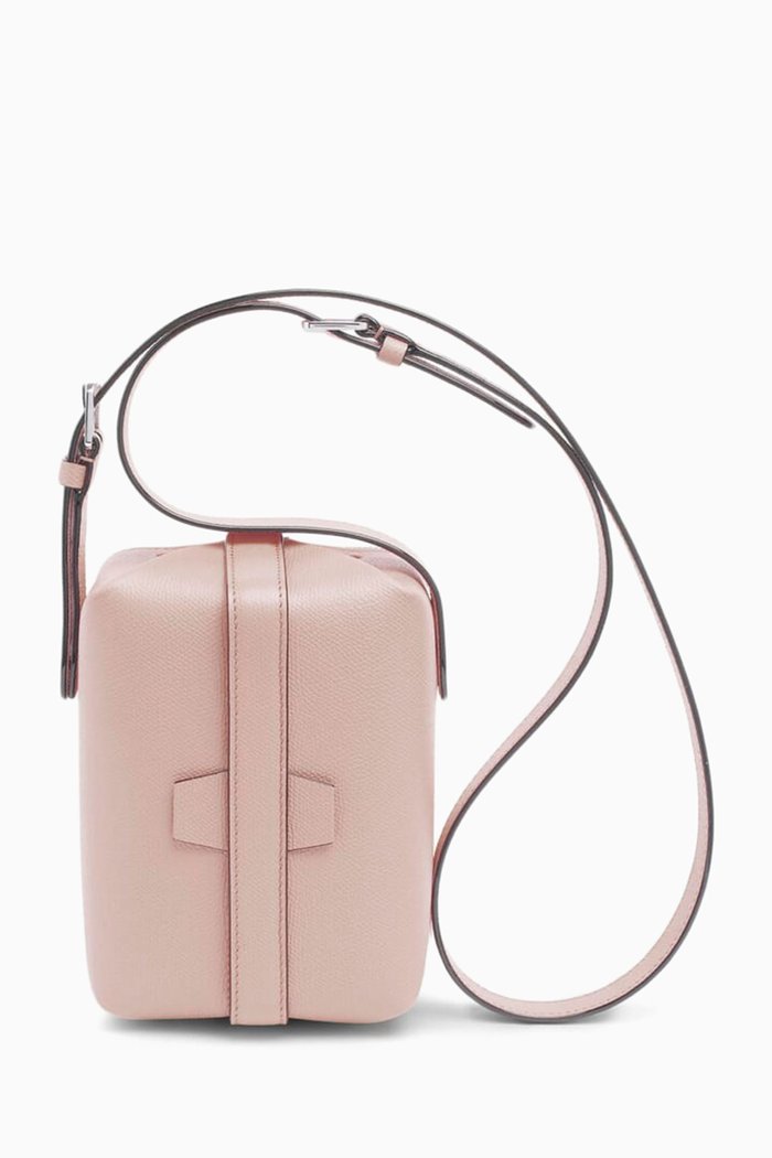 Tric Trac Crossbody Bag in Leather, Pink