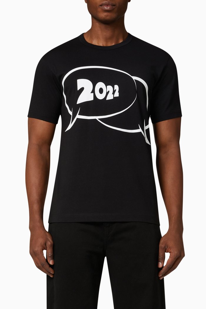 

Graphic T-Shirt in Cotton Jersey, Black