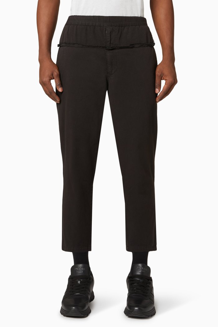 

Cropped Pants in Cotton, Black