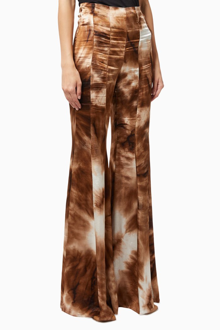 Kylie Pants in Tie-dye Viscose Cupro, Brown