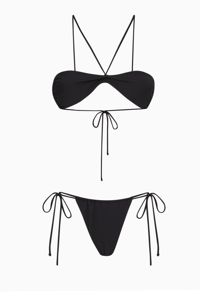 

String Bikini Set in Lycra, Black