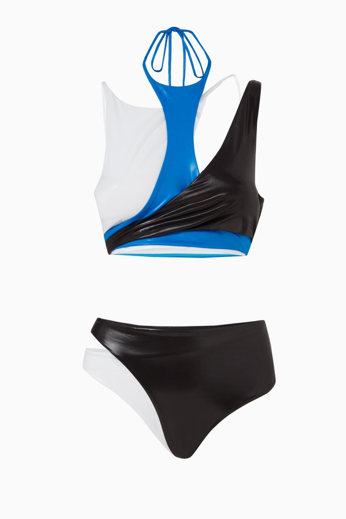 

Layered Bikini Set in Shiny Lycra, Multicolour