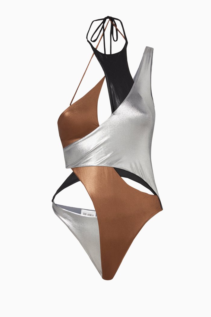 

Cut Out Swimsuit in Stretch Nylon, Multicolour