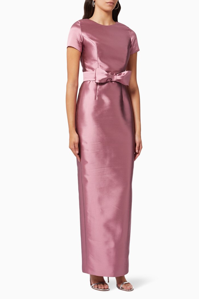 

Bella Gown in Silk & Wool Blend, Pink