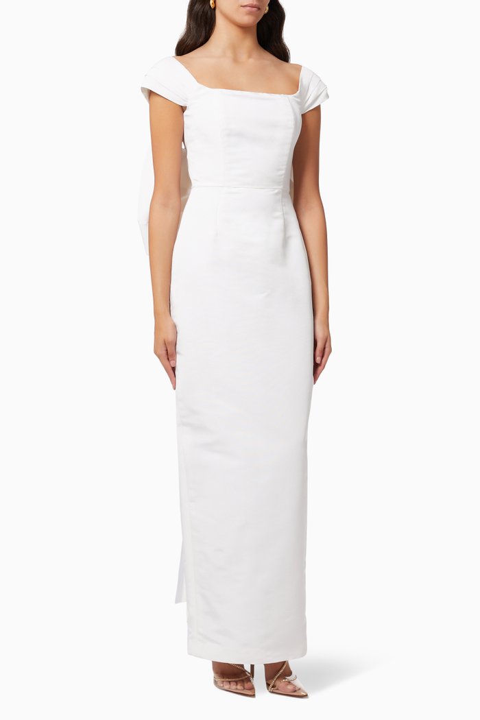 

Emma Gown in Silk Faille, White