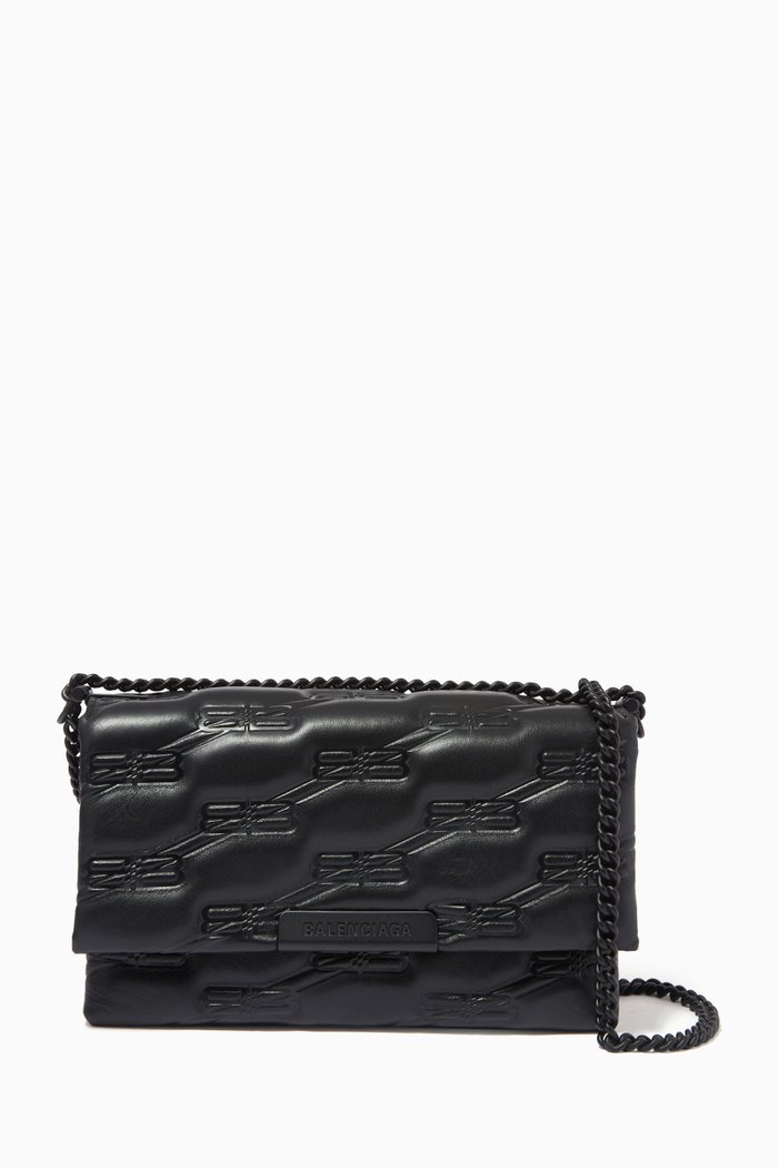 Triplet Small Bag in BB Monogram Nappa, Black