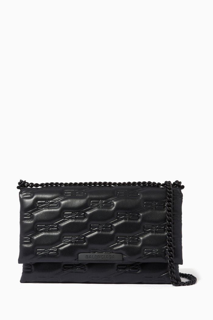 

Triplet Medium Shoulder Bag in BB Monogram Nappa, Black