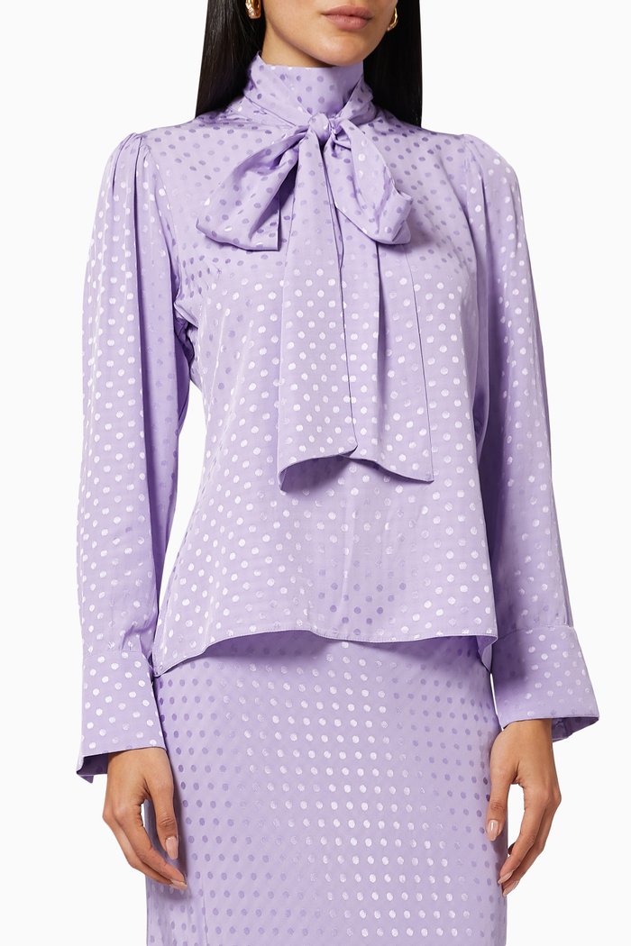

Bow-Tie Long Sleeve Top, Purple