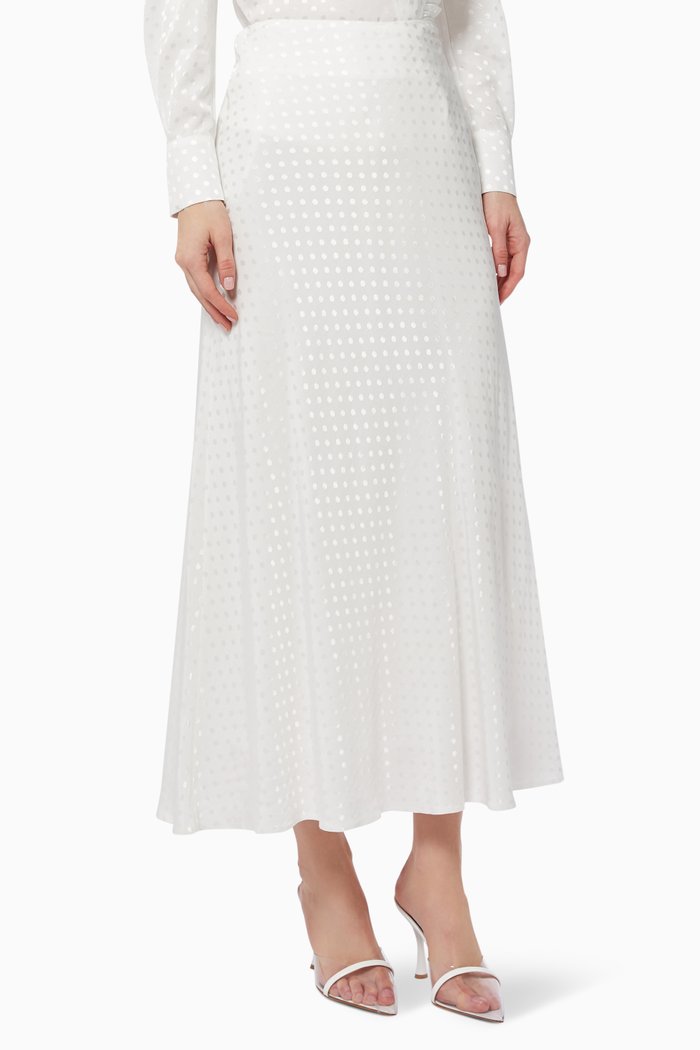 

A-Line Midi Skirt, White